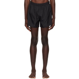 Black Embroidered-Logo Swim Shorts 241783M208001