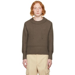 Brown Knot Sweater 222735M201005