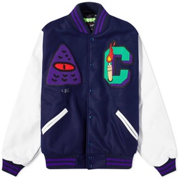 Creepz All Seeing Eye Varsity Jacket Navy