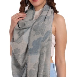 CrossKulture Women Cotton Wool Long Soft Premium Shawl Scarf Wrap Lightweight for all Season Casual Formal Occassions