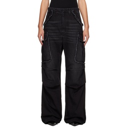 Black Vivi Denim Cargo Pants 241589F069001