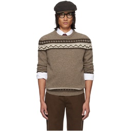 Brown Jacquard Sweater 241289M201000