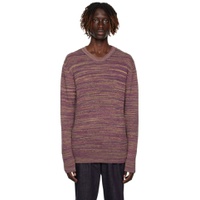 Purple Ribbed Sweater 231289M201000