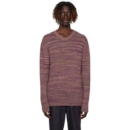 Purple Ribbed Sweater 231289M201000