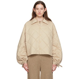 Beige The Collared Quilt Jacket 241898F061000