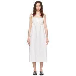 White The Ruched Tie Midi Dress 241898F054002