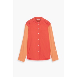 Wesley two-tone cotton-poplin shirt