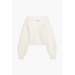 Marnie twist-front brushed ribbed-knit sweater