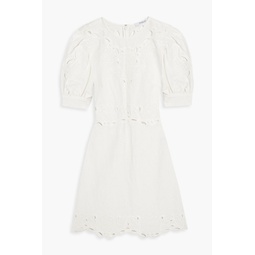 Everett broderie anglaise linen and cotton-blend mini dress
