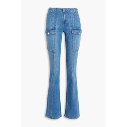 Aspen belted high-rise flared jeans