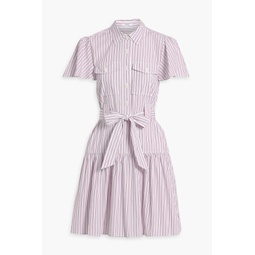 Luma striped cotton-poplin mini shirt dress