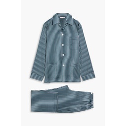 Wellington striped cotton-poplin pajama set
