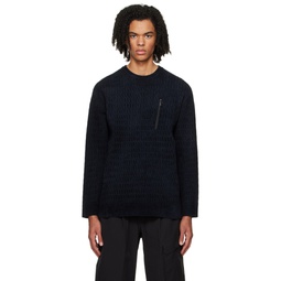 Black Fusion Knit Sweater 241385M201000