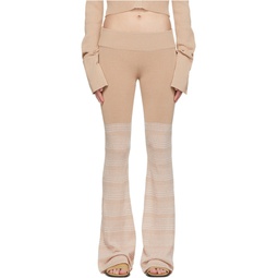 Beige Polyester Lounge Pants 221071F086005