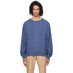 Blue Jacquard Sweater 241995M201000