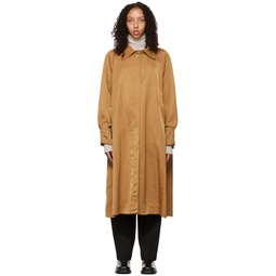 Tan Buttoned Trench Coat 222243F067002