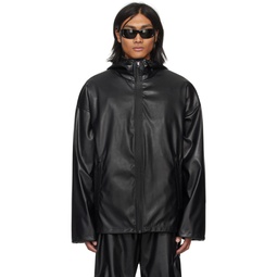 Black J Micc Faux Leather Jacket 241001M180000
