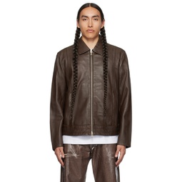 Brown L Hudson Leather Jacket 232001M181000