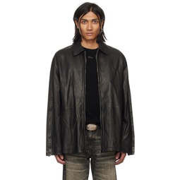 Black L Stoller Leather Jacket 241001M181004