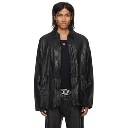Black L Mart A Leather Jacket 241001M181002