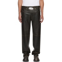 Brown P Kooman Leather Pants 241001M189001
