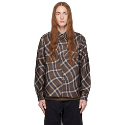 Brown Plaid Shirt 241841M192001