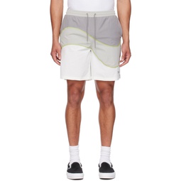 Gray   White Wave Shorts 232841M193001