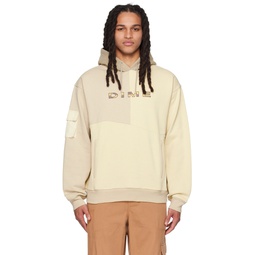 Beige 3 Tone Split Hoodie 232841M202000