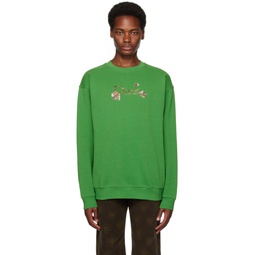 Green Leafy Sweatshirt 232841M204013