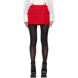 Red Lingerie Miniskirt 241417F090009