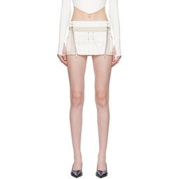 White   Beige Toolbelt Denim Miniskirt 241417F090001