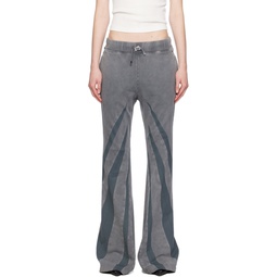 Gray Darted Trousers 241417F087004