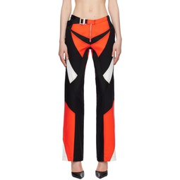 Black   Red Moto Panel Trousers 231417F087037