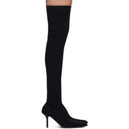 Black Pointed Tall Boots 231417F115000