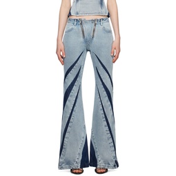 Blue Darted Jeans 231417F069005