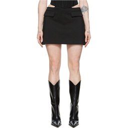 Black Cotton Short Skirt 222417F090011
