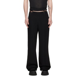Black V Wire Trousers 231417M191021
