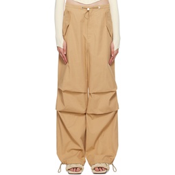 Brown Elasticized Trousers 232417F087005