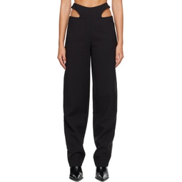 Black Y Front Trousers 232417F087017