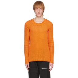 Orange Grid Sweater 231417M201003