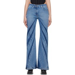 Blue Darted Jeans 241417F069003
