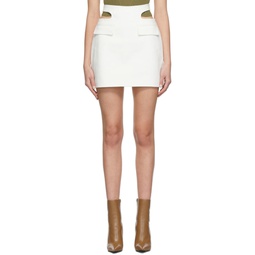 White Y Front Mini Skirt 221417F090013