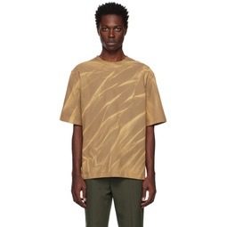 Khaki Crinkled Sunfade T Shirt 231417M213021