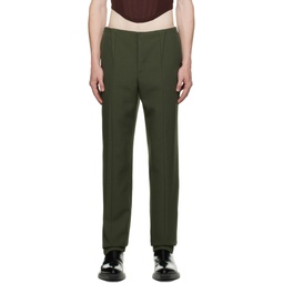 Green Tapered Trousers 222417M191027