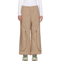 Beige Zip Pants 241920F521000