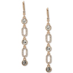 Gold-Tone Crystal & Pave Link Linear Drop Earrings