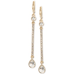 Gold-Tone Crystal Linear Drop Earrings