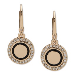 Gold-Tone Pave & Colored Circle Drop Earrings