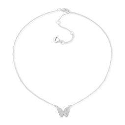 Pave Butterfly Pendant Necklace 16 + 3 extender