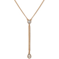 Gold-Tone Crystal Lariat Necklace 16 + 3 extender
